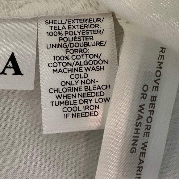 RELISTED LOFT White Lace Dress with Pale Blue Underlay NWT Women’s Size 8 Petite - Picture 9 of 12